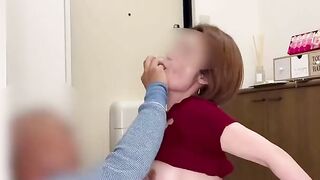 A big-breasted MILF gets fucked by a deliveryman who penetrates her raw and comes inside her.