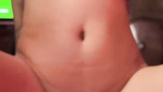 I convince my boyfriend to fuck while playing Xbox, in the end he fills my tits with cum