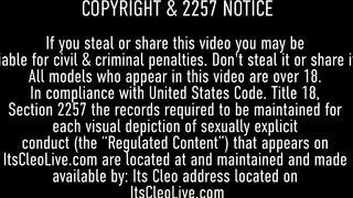 Horny Cammer It’s Cleo Fucks Her Dickhole With A Vibrator!