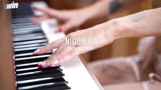 Piano lesson, threesome, juicy fucking _ NIGONIKA BEST PORN 2023 (4K)