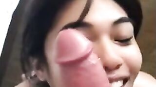 Two Vietnamese Teen Love White Cock