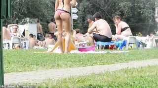 Sexy Bikini Teens With Hot Ass Micro Thongs Tanning
