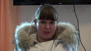 BBW masturbates her pussy with a black dildo