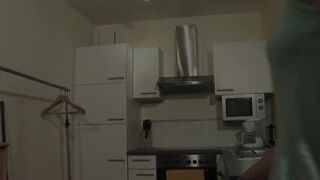 Blonde german whore fucked in the kitchen