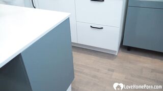 I Surprised My Step-bro in the Kitchen with My Tight Pussy and Big Booty