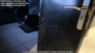 STRANGER CHALLENGE - I get fucked by a stranger in an X cinema. A voyeur joins us and cums on me