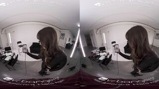 Curvy Brunette In Hot Black Uniform Becomes Fuck Model VR Porn