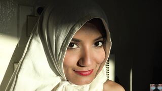Beautiful Eyes White Hijab Arab Girl