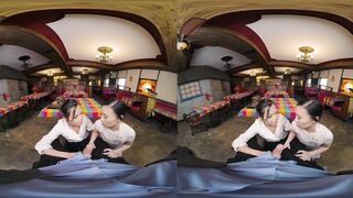 Rough Threesome Sex In Restaurant With Vina Sky And Kimmy Kimm VR Porn