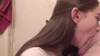 This Bitch Loves to Swallow a Big, Hard Cock. a Long Tongue is Crazy.