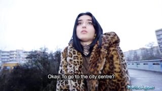 Public Agent French babe Crystal Cherry outdoor blowjob and big dick pov