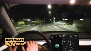 POV - Gorgeous threeway fetish slut Catherine Knight in POV spit roast