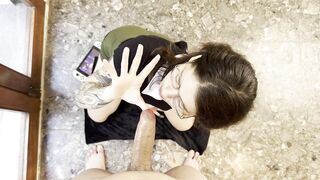 Gamer girl gives you a blowjob because she loves your cock - Emma Fiore