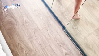 hungry student masturbates, I saw and fucked her. cum in mouth
