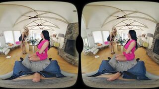 VR BANGERS French MILF Anissa Kate Dreaming About Threesome With Jazmin Luv And Her BF VR Porn