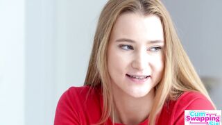 Cock Hungry Girls Ivi Rein & Rebecca Volpetti Devour Stepbros Dick for Cum Swapping Treat - S1:E5
