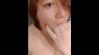 Submissive Ex-Girlfriend Gagging herself & Drooling