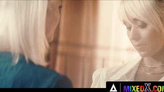 MIXEDX - Two Stunning Blonde Lesbians Eat Each Other's Pussies And Fuck Them With Toys