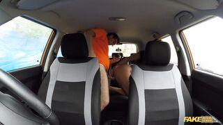 Fake Driving School - Ebony beauty KIKI MINAJ having sex in a car in a PUBLIC area