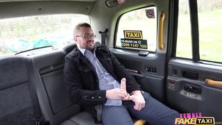 Female Fake Taxi - Blonde women making their BIG TITS bounce when riding reverse cowgirl