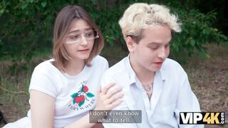 VIP4K. Horny couples lick asses in the woods and fuck with each other