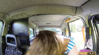 Female Fake Taxi - Two lesbians go HARDCORE with a double ended DILDO
