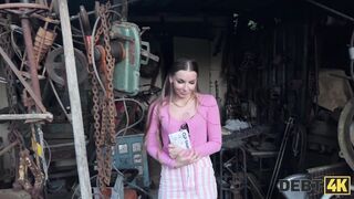 DEBT4k. Debt collector got so horny when he saw hot debtor’s sex toys collection