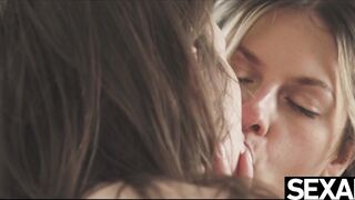 Watch these busty beauties enjoy intense lesbian scissoring