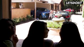 Gina Valentina, Karlee Grey and Cindy Starfall Dirty Foursome At The Car Wash - LETSDOEIT