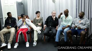 GangbangCreampie - Smokin Hot Fiery Redhead Loves Getting Her Juices Flowin In Gangbang