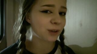 Helped Montanasvibe carry her things on the train, then fucked her in the toilet