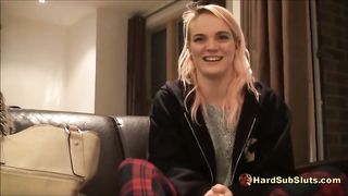 Brit Submissive Warmed up for Raw Rough Sex