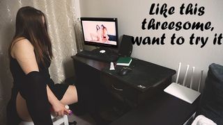 This Girl Dreams of Threesome like in Porn Movie - Powerfull Orgasm