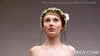 Natural D Cup Ashley Nude With Flowers Crown