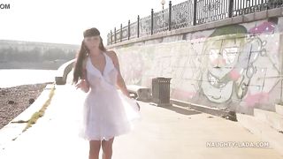 Transparent dress in public