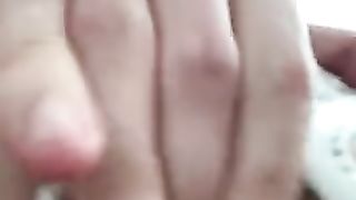 Skinny Girl Masturbating Hard. Anal Fisting. Closeup.