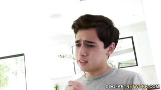Stepson walks in on stepma getting a bbc creampie!