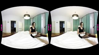 VRConk pretty sexy brunette hot maid takes care of your hard cock vr porn