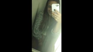 Young Girl Masterbates in an Airplane Bathroom