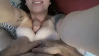 Fat Tits Slut Titfucks with Floppy Tits