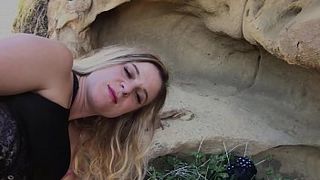 Freaky futuristic super heroes fuck outdoors in a cave - Erin Electra