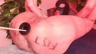 Submissive Painslut Asshole Destruction: Huge Hollow Plug Deep in her Ass