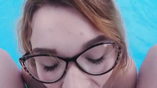 Swimming Pool Blowjob Cum Swallow