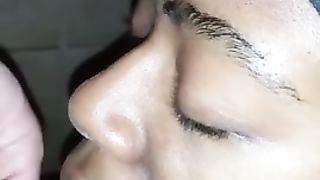 Submissive Black Teen Blowjob and Drinking Piss