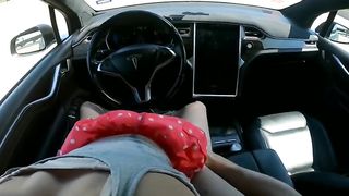 TINDER DATE CUMS IN ME IN a TESLA ON AUTOPILOT