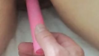 Handcuffed Babe with Tight Pussy Gets Fucked with Vibrator