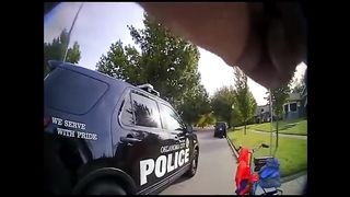 Woman Detained and Handcuffed for looking around while Riding a Bicycle