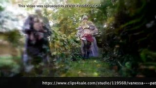 Vanessa in Furs - Outdoor Flashing her pussy in a park - Milf Mature Cougar