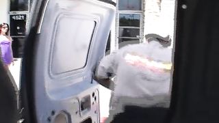 Girl in van does them porno style