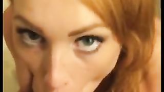 State Smokes - Gorgeous Red Head Caught Giving Blowjob and Swallows Cum